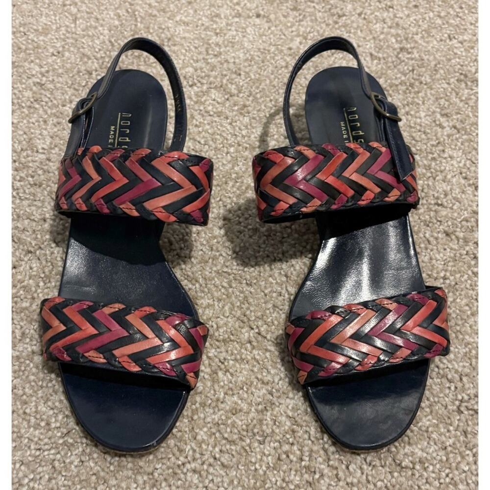 Vintage Nordstrom Italian Leather Sandal Y2K Style Heel Size 7.5